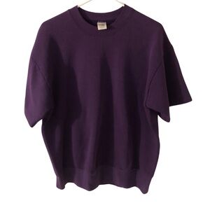 Fruit of the Loom Men’s Purple Short Sleeve Crewneck Sweatshirt Sweater LARGE